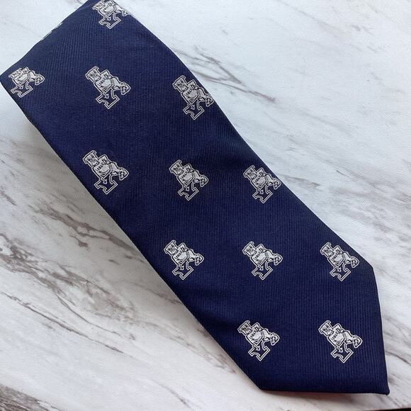 Yale University Men’s Rep Tie, Navy 100% Silk, Handsome Dan Bulldog, Yalie, Elis - Picture 2 of 7